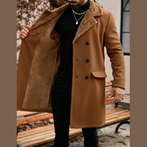 Mens Winter Jacket Double Breasted Closure 96% Polyester 4% Spandex Autumn - Picture 13 of 27