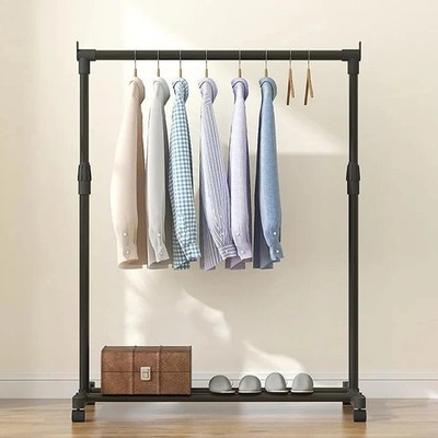 NEW 4ft Clothes Rail/Rack All Black Height Adjustable With Wheels | eBay UK