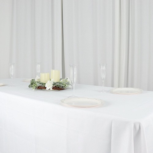 WHITE 60x126 RECTANGLE POLYESTER TABLECLOTH Wedding Party Catering Kitchen - Picture 4 of 8