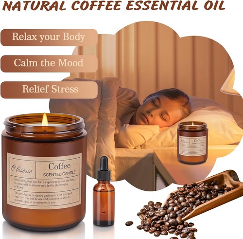 Scented Coffee Candle, Candles for Home Scented, Bath Amber Jar, Jar - Picture 3 of 6