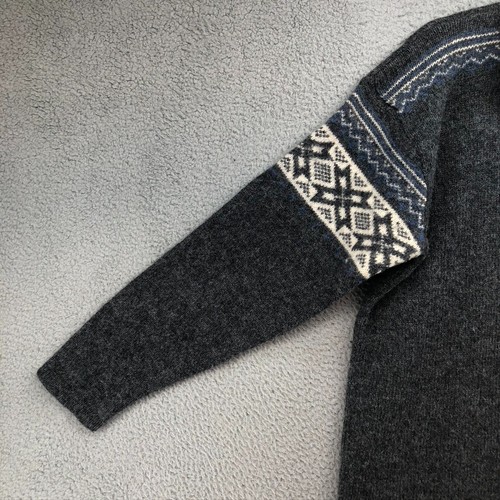 Obermeyer Jens Wool Sweater Mens Medium Gray Fair Isle Preppy Cozy Winter Cabin - Picture 5 of 12