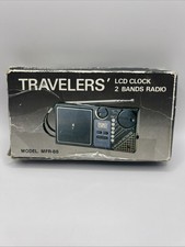 VINTAGE  1988 Travelers Radio LCD 2 Bands Alarm Clock Receiver MFR-88