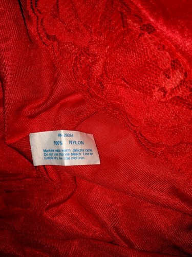 Vintage Glencraft Dessous rot Nachthemd Spitze Nylon Vintage Glencraft Dessous - Bild 18 von 24