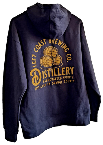 NEW Left Coast Brewing Distillery Hoodie Black Sweatshirt L Handcrafted Spirits - Picture 2 of 4