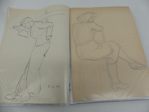 52 Bleistift Skizzen Zeichnungen von 1947 - 1949 von Müller Nürnberg - Bild 18 von 24