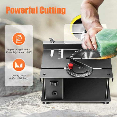 200W Mini Desktop Mini Table Saw Woodworking Small Electric Saw Table Grinder - Picture 3 of 37