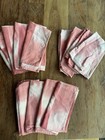 12 Ikat Cloth Napkins Pink Red Cotton Fabric 16 X 16