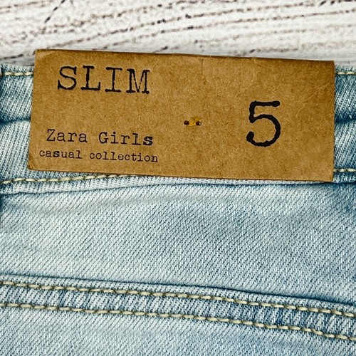Zara Girls Slim-Fit Skinny Jeans Casual Straight Leg Denim Pants Adjustable Sz 5 - Picture 10 of 12