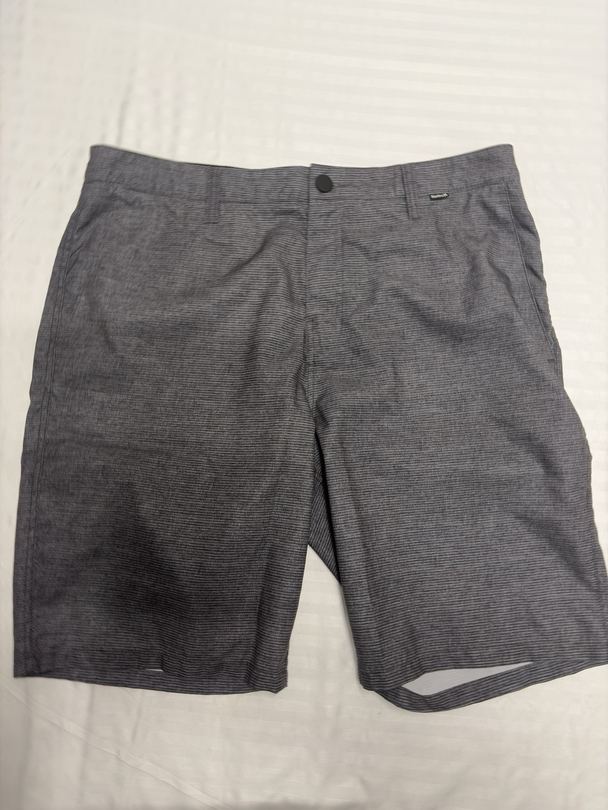 Hurley Dri Fit Gray Golf Shorts Mens Size 34 Striped Flat Front Stretch