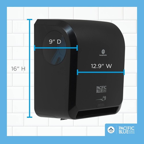 Toalla de papel automatizada sin contacto Pacific Blue Ultra 8" de alta capacidad negra - Imagen 5 de 16