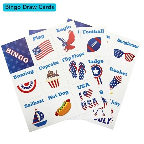 32 Spieler Bingo Spiel Set, Patriotische 4th of July Spiele mit Bonus Pinning Spiel - Bild 8 von 8