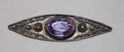 Antique Victorian Amethyst Sterling Silver Brooch Pin