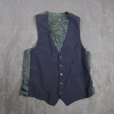 Suit Vest Mens Small Navy Blue Pinstripe Formal Waistcoat Adjustable Wedding