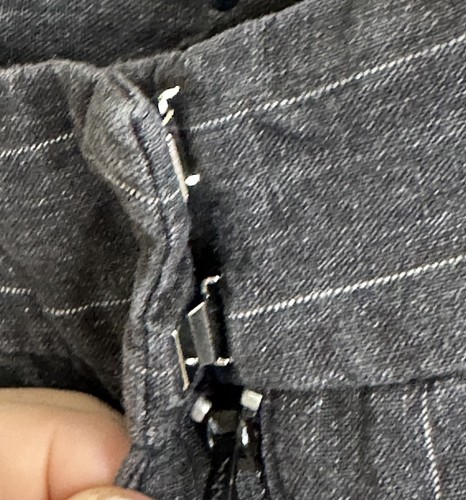 Isda & Co Damen Leinenhose weites Bein Größe 8 kurz geschnitten grau Nadelstreifen Arbeitskleidung - Bild 5 von 7