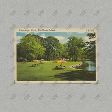 Vintage Envelope Park Dedham Massachusetts Metal Sign MA Postcard #797215