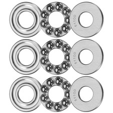 51100 Thrust Ball Bearing 10x24x9mm Chrome Steel with Washers 3 Set