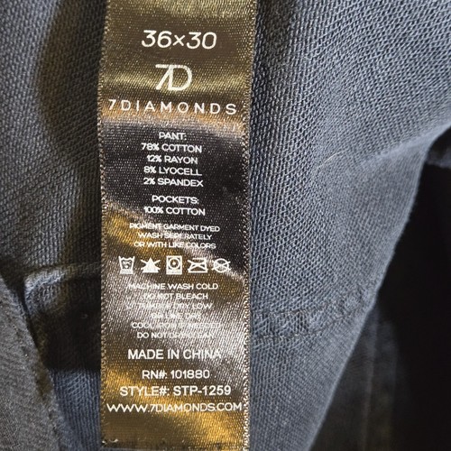 Jean Denim 7 Diamonds Generation 5 Bolsillos Gris Oscuro Hombres 36x30 Informal Trabajo Oficina - Imagen 12 de 12
