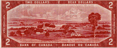 CANADA $2 1954 BC-30b / P-67b QE II Circulated DEVIL'S FACE 👿 I/B 6137355 - Picture 4 of 4