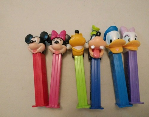 Vintage Pez Spender 6 Stück Disney Mickey Minnie Donald Daisy Pluto