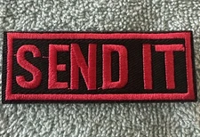 SEND IT 1x3 Embroidered Morale Patch Hook Backing Brand New