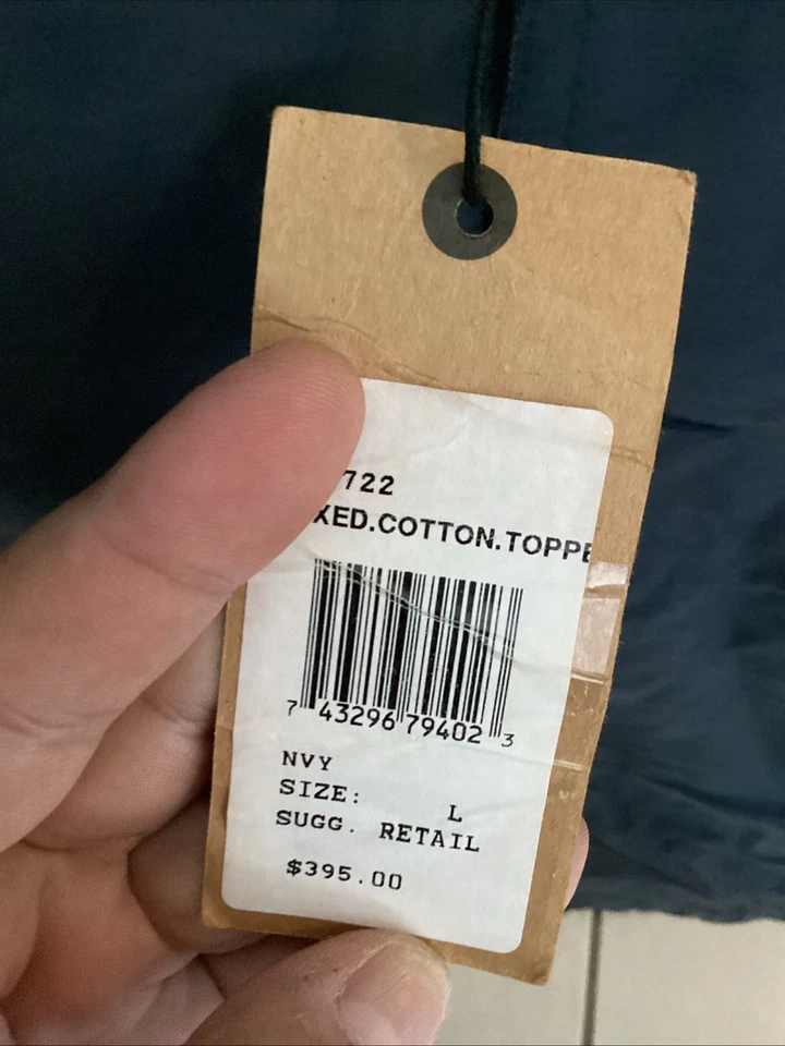 Chaqueta Cole Han Azul Marino Algodón Encerado y Cuero Talla Grande Foto 2 de 4