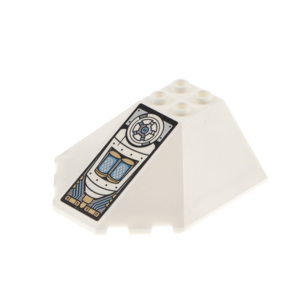 1x Lego Cockpit 6x6x2 White Dome Sticker Motor Valve Pattern 70588 87606pb03