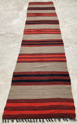 Vintage Handmade Traditional Beautiful Striped Kilim Floor Rug Carpet 316x72 cm