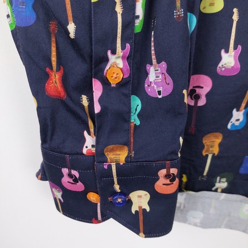 Camisa de guitarra azul para hombre Claudio Lugli talla grande - Imagen 5 de 5