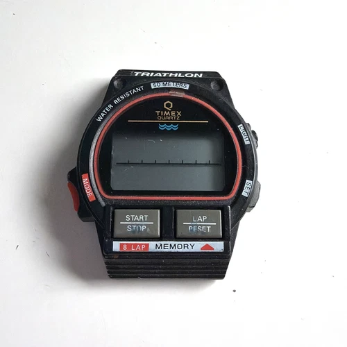 VIntage Mens Timex Ironman Triathlon 484-A 8 Lap LCD Wristwatch Parts Or Repairs
