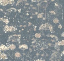 Wallpaper Botanical Fantasy Floral Watercolor, Blue Background 60 sq ft