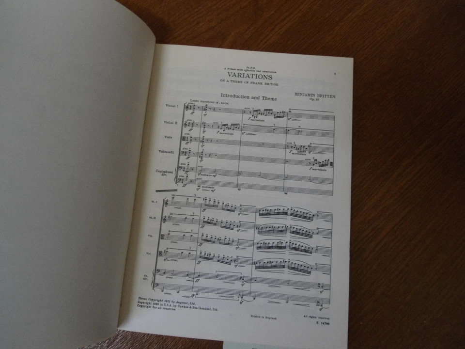BENJAMIN BRITTEN Variations On A Theme Frank Bridge - Hawkes Pocket Scores No.64 - Image 3 of 4