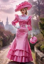 Mermaid Prom Dresses Victorian Ruffles Bottom Civil War Walking Evening Gown
