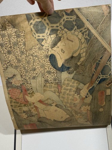 VTG Signed Utagawa Toyokuni Edo Japanese Samurai Theatre Woodblock - Picture 4 of 5