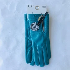 Elle  Women’s Gloves With Lining Blue  Faux Leather
