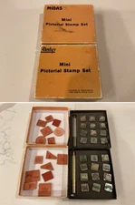 2 sets Tandy  Midas 3D, 24 MINI Pictorial Stamps Set Trees, Grass, Animals +more