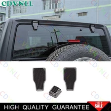 For Jeep Wrangler JL 2018-21 ABS Carbon Fiber Tailgate Glass Wiper Nozzle Trim