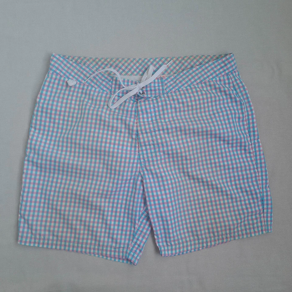 Sundek Mens Board Shorts Size 34 Rainbow Beach Swim Trunk Gingham Check Lined - Image 2 of 4