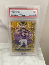 2024 Panini Mosaic - Rookies JJ McCarthy #310 Reactive Yellow Mosaic PSA 9