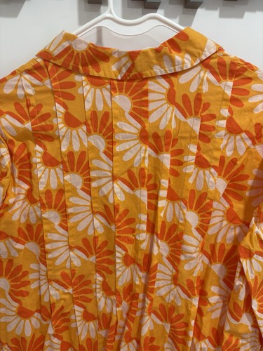 *NEU* Anthropologie orange Retro Blumen Kleid LARGE - Bild 7 von 7