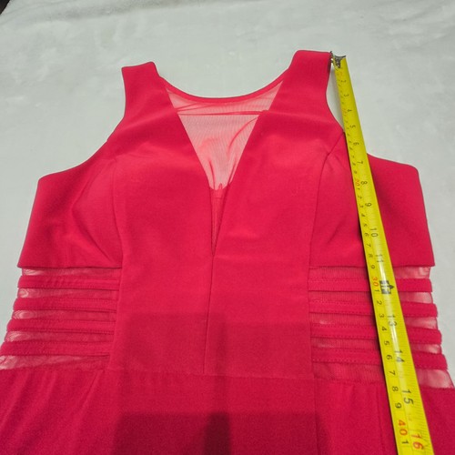 Abito da sera rosso Nightway vestito vita rete e spacco taglia 10 formale cocktail party - Foto 17 di 23