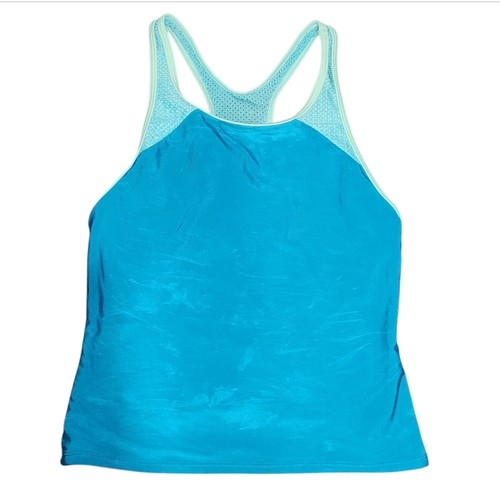 Speedo 2 PC Racerback Turquoise Tankini Set Girls Sz 16 Beach Poolside Vacation - Picture 5 of 9