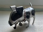 Vintage Spike Metal Dog Sculpture Blue Handworks Candle Holder Puppy Art