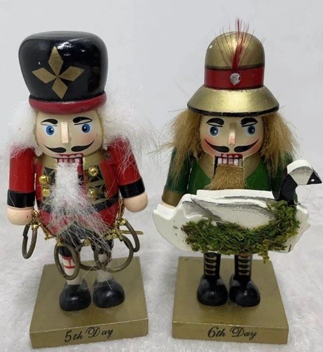 Vintage Member's Mark 12 Days of Christmas Nussknacker Set Display Regal Holz Box - Bild 17 von 24
