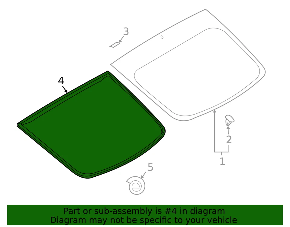 Puerta levadiza trasera genuina Nissan 350Z resistente al clima de vidrio 90352-CD000 Foto 2 de 2