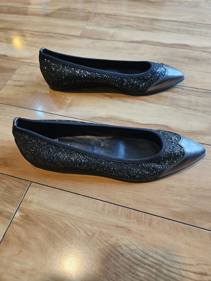 Sapatos baixos HOGAN couro preto glitter tamanho 37, EUA 6.5 - Imagem 3 de 4