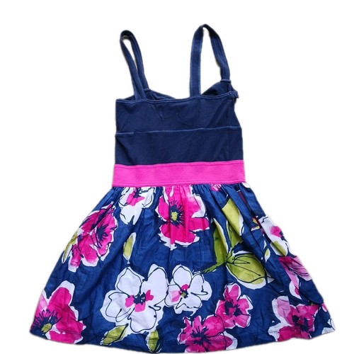 VTG Y2K Hollister Women's Fit & Flare Corset Tank Top Navy Floral Baby Doll Dres - Picture 5 of 6