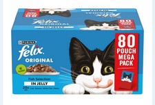 Felix Original Fish Selection In Jelly Wet Cat Food 80 x 85g No Colourants UK 5.21 per kilo