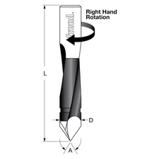 Freud TH63557R 1/4” (Dia.) Through Hole Bit