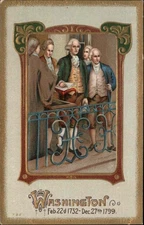 Patriotic George Washington Gilt Embossed Vintage Postcard