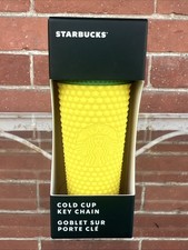 Starbucks Pineapple Yellow with Green Studded Cold Cup Keychain Hawaii Exclusive